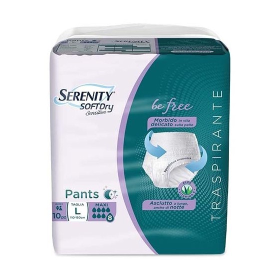 Serenity SoftDry Sensitive Pants Maxi Taglia L 10 Pezzi