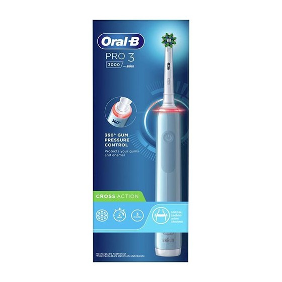 Oral-B Pro 3 CrossAction Spazzolino Elettrico Blue