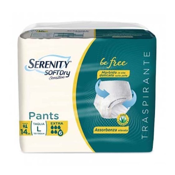 Serenity SoftDry Sensitive Pants EXTRA Taglia L 14 Pezzi