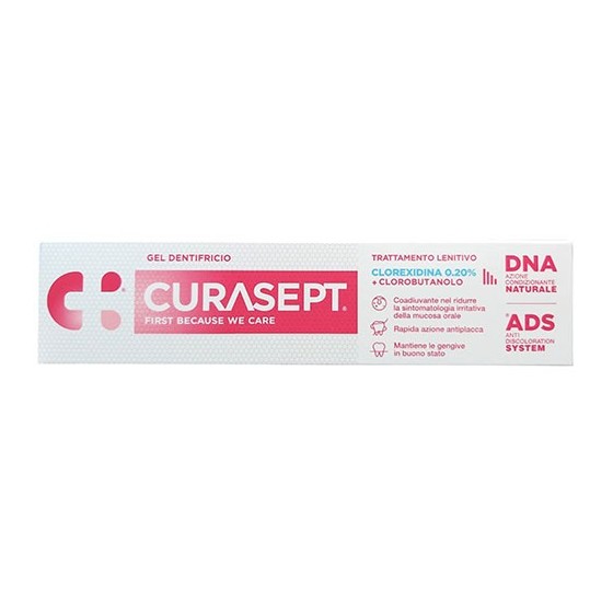 Curasept Gel Dentifricio Trattamento Lenitivo Clorexidina 0.20% DNA+ADS 75ml