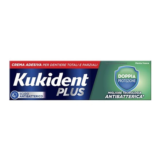 Kukident Plus Doppia Protezione Crema Adesiva 40g