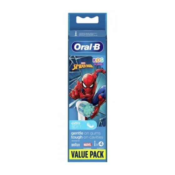 Oral-B Kids Testine Extra Soft Spiderman 4 Pezzi