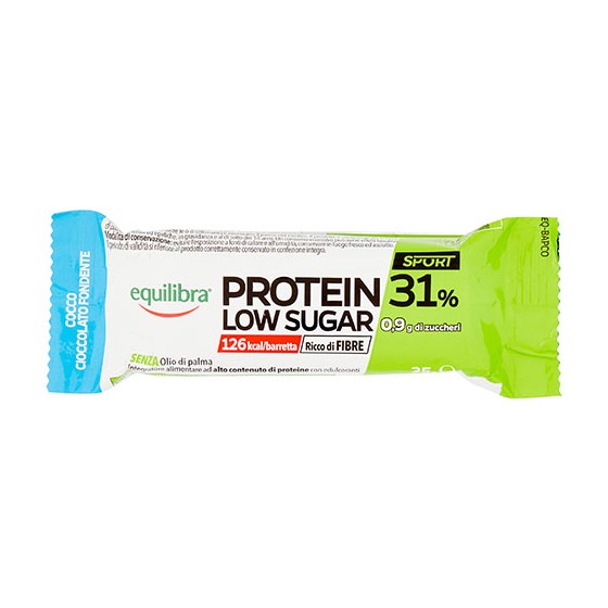 Equilibra Protein 31% Low Sugar Barretta Proteica Cocco E Cioccolato Fondente 35g