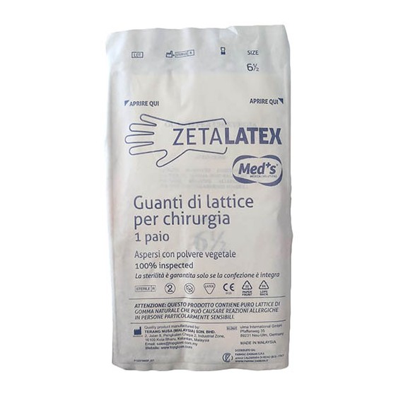 Meds Zetalatex Guanti Di Lattice Per Chirurgia 6,5 1 Paio