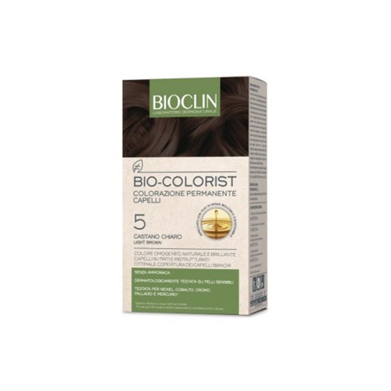 Bioclin Bio-Colorist  5 Castano Chiaro 50 ml di Crema Colorante + 75 ml di Rivelatore