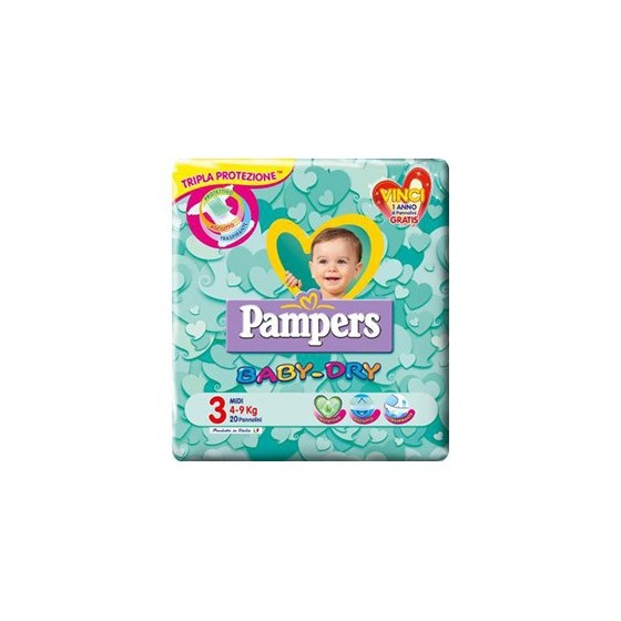 Pampers Baby-Dry Midi Taglia 3 4-9Kg 20 Pannolini