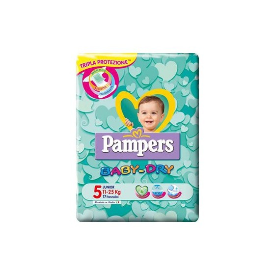 Pampers Baby-Dry Taglia 5 11-25Kg 17 Pannolini