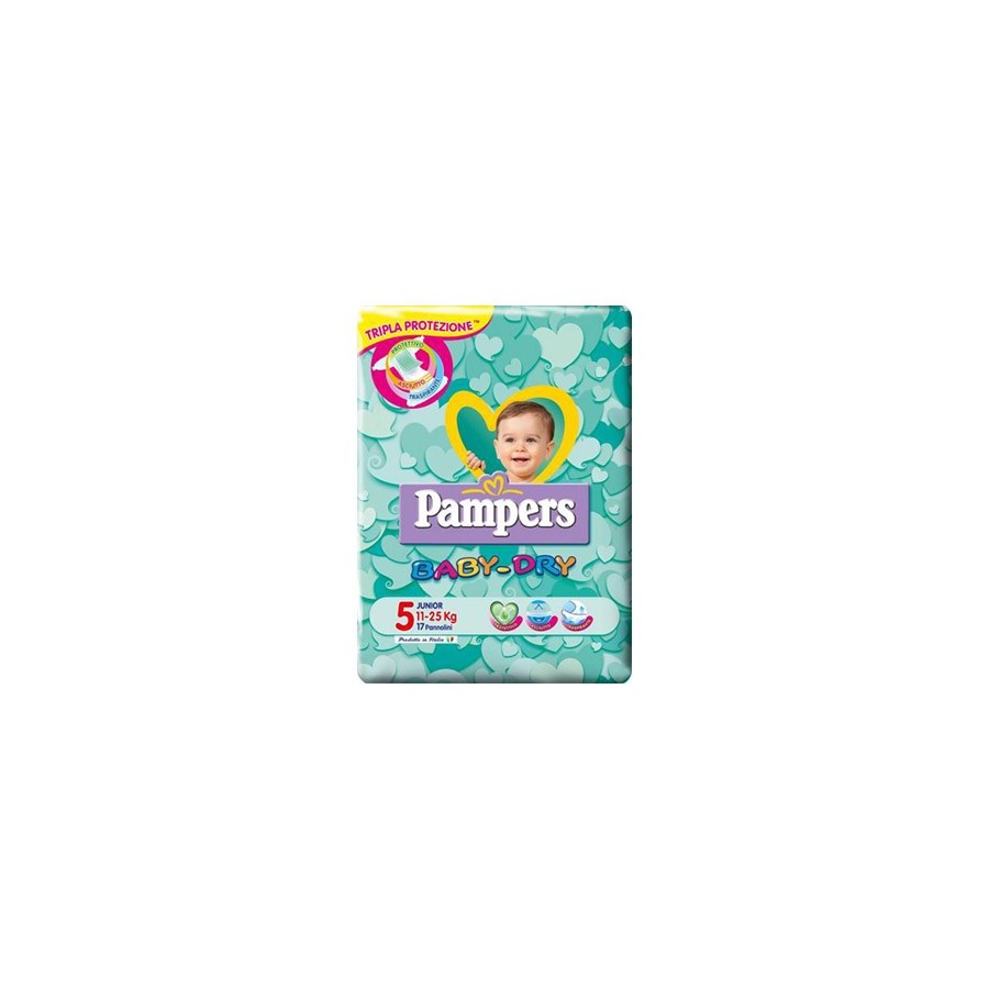 Pampers Baby-Dry Taglia 5 11-25Kg 17 Pannolini