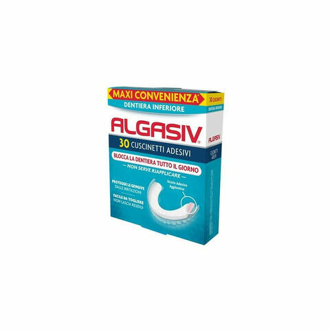 Algasiv Adesivi Dentiera Inferiore 30 Cuscinetti