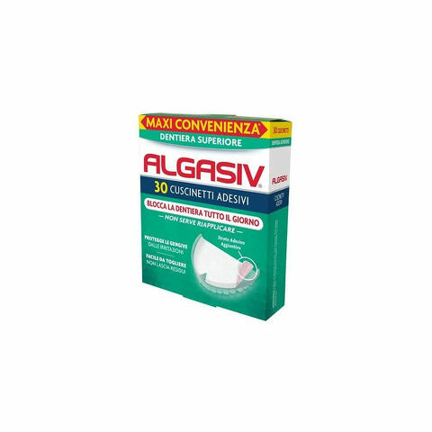 Algasiv Adesivi Dentiera Superiore 30 Cuscinetti