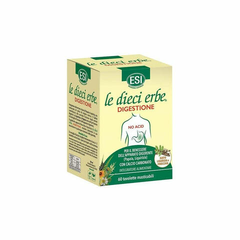 Esi Le Dieci Erbe Digestione No Acid 60 Tavolette Masticabili