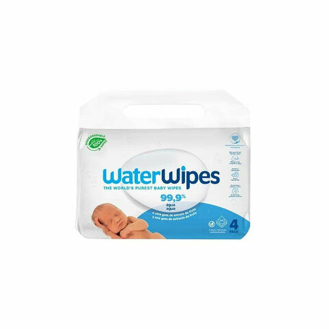 WaterWipes Salviettine Umidificate Biodegradabili 4x60 Pezzi