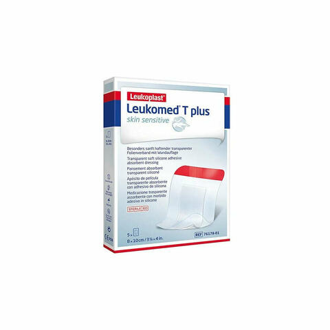 Leukoplast Leukomed T Plus Skin Sensitive Medicazione Trasparente Assorbente 8x10cm 5 Pezzi