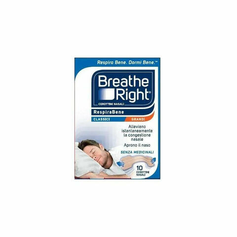 Breathe Right Cerotti Nasali Classici Grandi 10 Pezzi