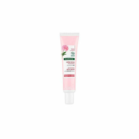 Klorane Crema Viso Ricca Lenitiva Alla Peonia Bio 40 Ml