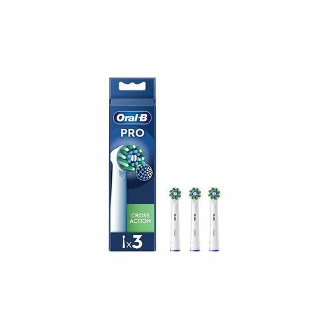 Oral-B Testine di Ricambio Power Refill Crossaction 50-3 3 Pezzi