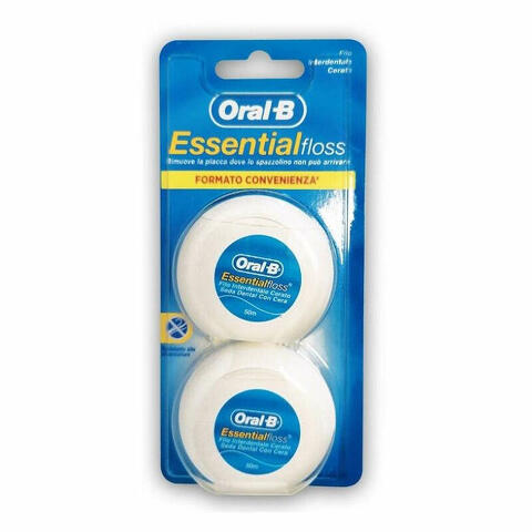 Oralb essentialfloss filo interdentale cerato 2 pezzi