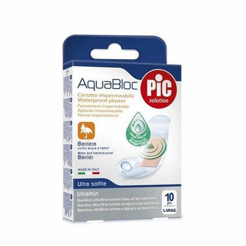 Aquabloc - Cerotto aquabloc 25x72mm antibatterico 10 pezzi