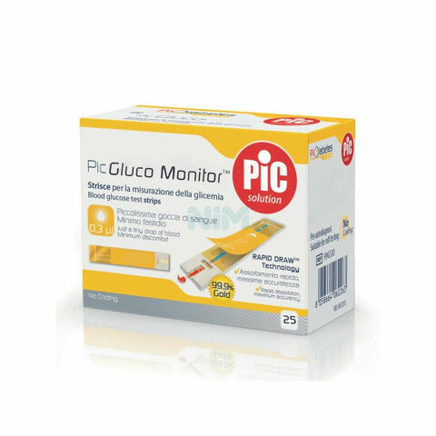 Glucotest - Strisce misurazione glicemia gluco monitor 25 pezzi