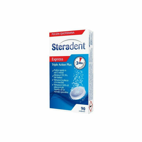 Steradent triple action plus 90 compresse