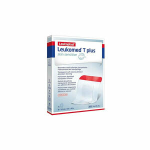  - Leukoplast Leukomed T Plus Skin Sensitive Medicazione Trasparente Assorbente 8x10cm 5 Pezzi